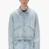 Veste trucker à col contrasté