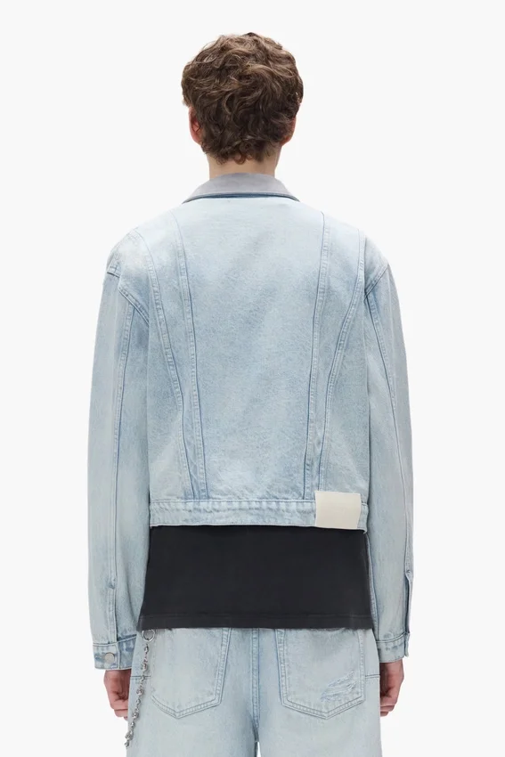 Veste trucker à col contrasté