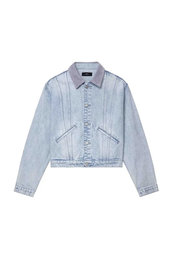 Veste trucker à col contrasté